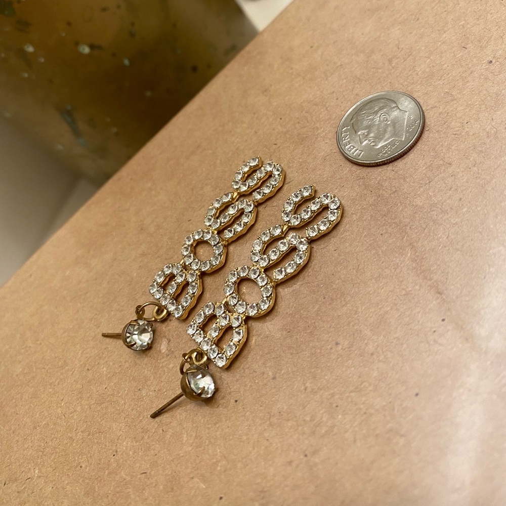 “BOSS” dangle earrings